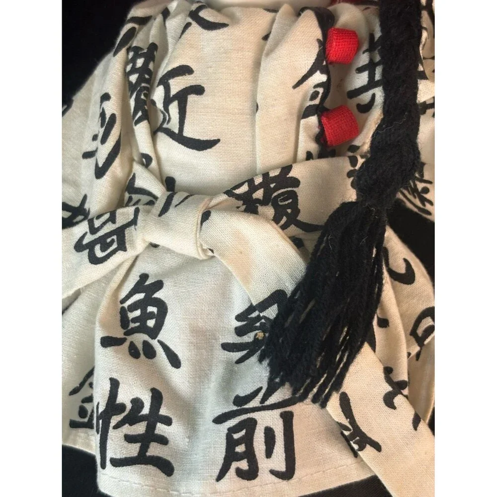 Asian Doll 1988 Porcelain Geisha Sumo Plush Stuffed Red Black Pier 1 Imports